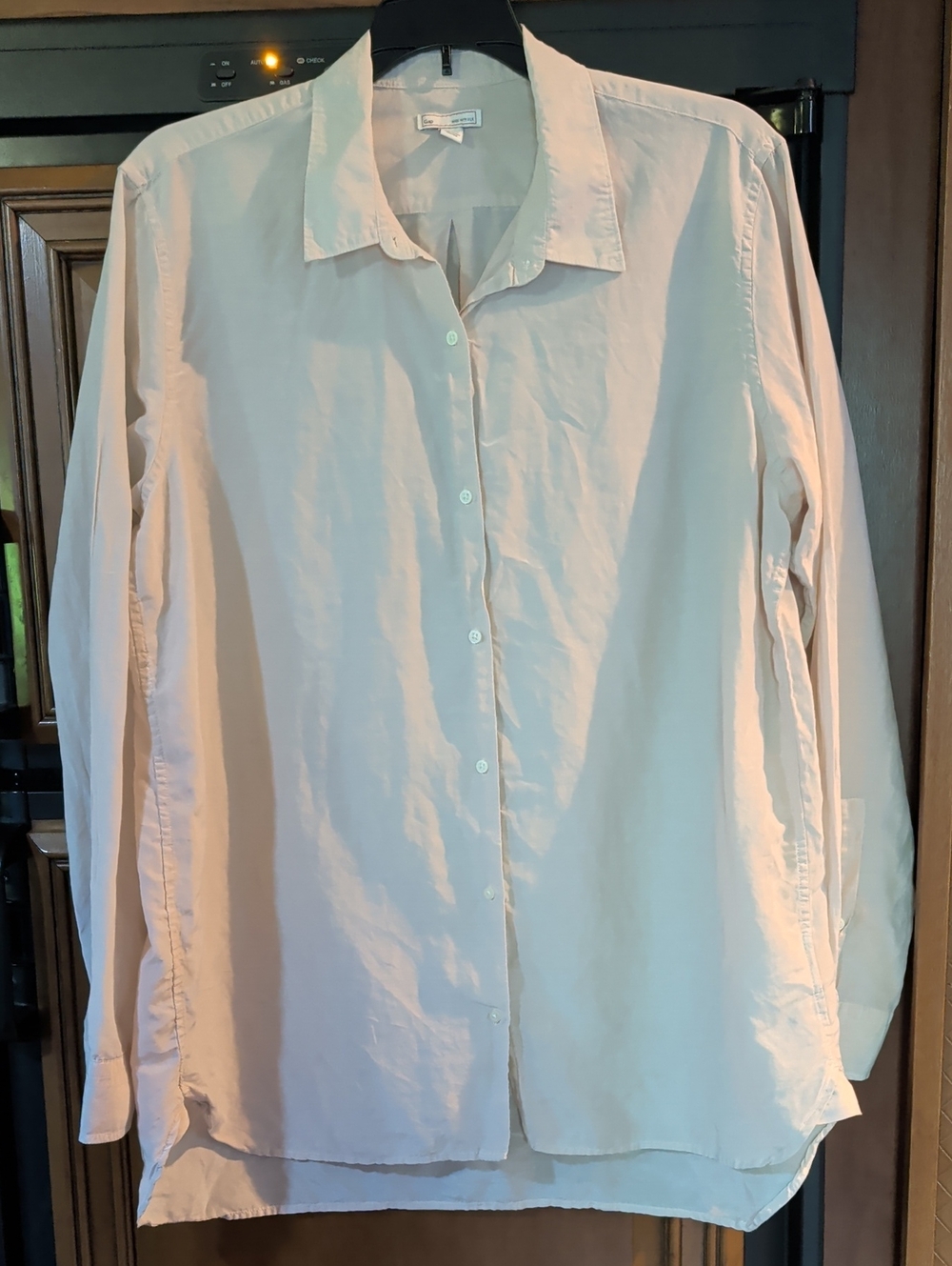 GAP Women's Light Pink Button-Front Shirt Cotton Silk Blend